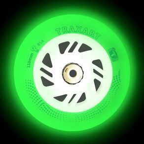 Rodas de Patins Inline Traxart Led Branca (110mm) Rodas Traxart Led Luminosa - 110MM / 85A - Verde